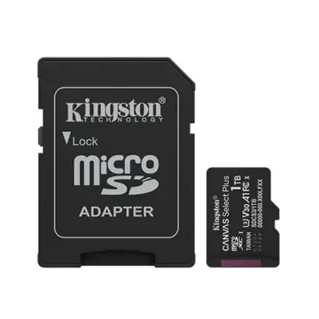 Kingston 1TB Canvas Select Plus MicroSD Memory Card 100R A1 C10 Card With Adapter Black