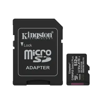 Kingston 512GB Canvas Select Plus MicroSD Memory Card 100R A1 C10 Card With Adapter Black