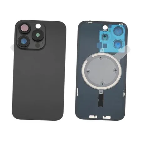 Replacement Battery Cover + Side Frame Compatible for iPhone 15 Pro (1 pcs) – Black