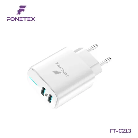 Dual USB Quick Charger – USB-A – with 8-pin Cable – FT-C214
