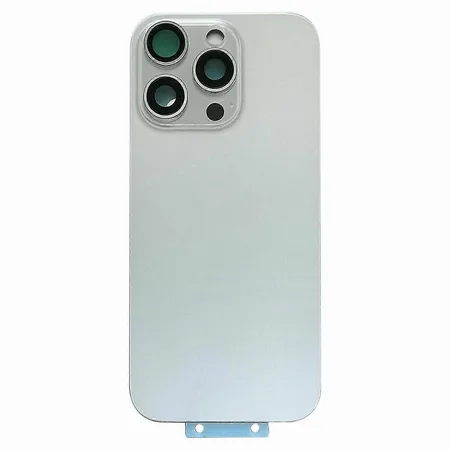 Replacement Battery Cover + Side Frame Compatible for iPhone 16 Pro (1 pcs) – White/Silver