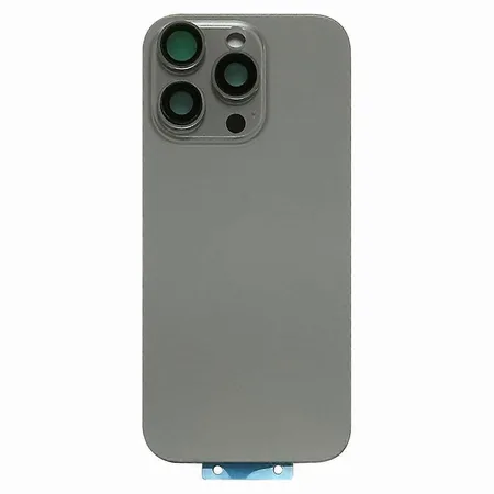 Replacement Battery Cover + Side Frame Compatible for iPhone 16 Pro (1 pcs) – Natural/Grey