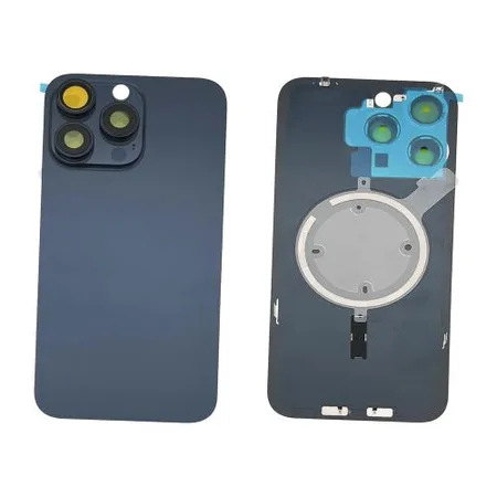 Replacement Battery Cover + Side Frame Compatible for iPhone 15 Pro (1 pcs) – Blue