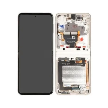 Samsung Galaxy Z Flip 4 (F721B) Inner Display Complete + Frame (GH82-29441F / GH82-30239F) – White / Silver