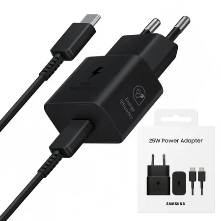 Samsung Super Fast Travel Charger 25W + Type-C To Type-C Cable (EP-T2510XBEGEU) – Black