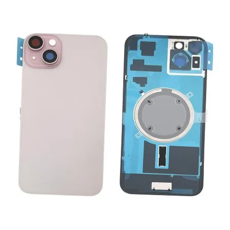 Replacement Battery Cover + Side Frame Compatible for iPhone 15 (1 pcs) – Pink