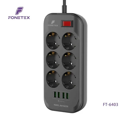Stekkerdoos 2500W + 4 USB Ports FT-6403