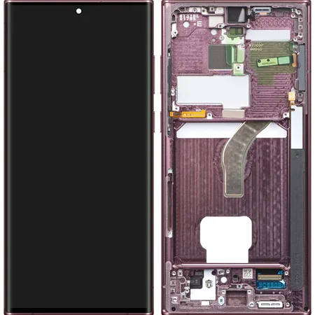Samsung Galaxy S22 Ultra 5G (S908B) GH82-27488B / GH82-27489B Display Complete – Burgundy (Purple / Pink)