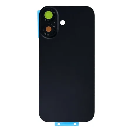 For Apple iPhone 17 Back Glass Without NFC, Enlarged Camera Frame Black Compatible