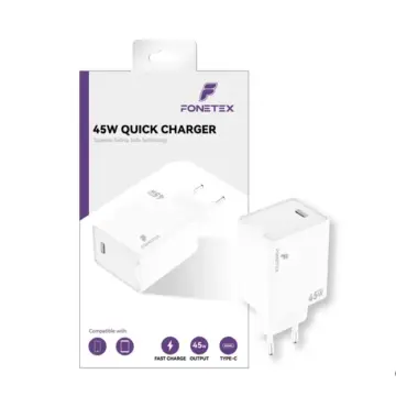 FoneTex 45W GaN USB-C Adapter White – FT-C225