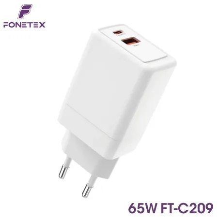 65W GaN Charger – With USB-C and USB-A – FT-C209